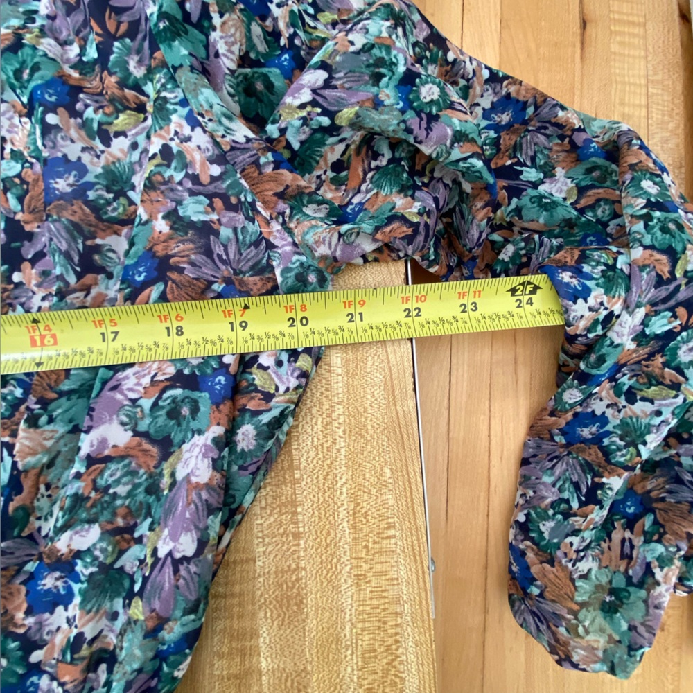 Anthro Flirty Floral Mini Dress L Long Sleeve Prairie Cowgirl Festival - Picture 5 of 8